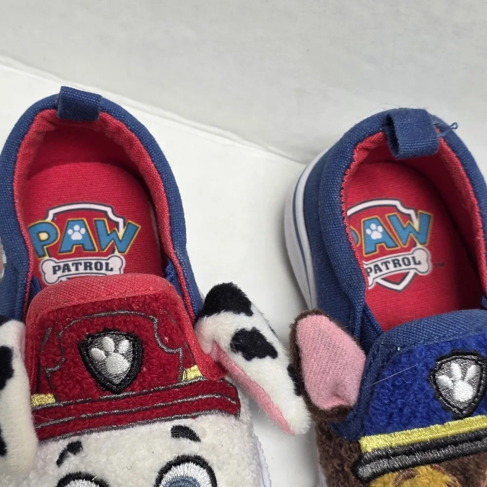 Paw Patrol Characters Toddler Kids Fleece Slip-On Sneakers Size 5 Fuzzy